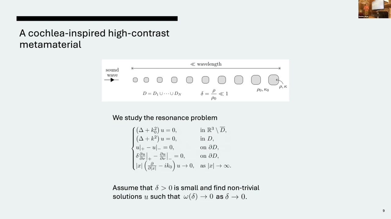 Dr Bryn Davies: Asymptotic links between signal processing, acoustic metamaterials and biology