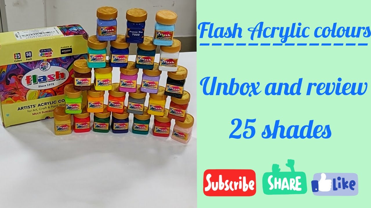 Flash 25 Colors Acrylic Chalk Paint Set, 50 ml Non Toxic, Multi-Surface  Paint