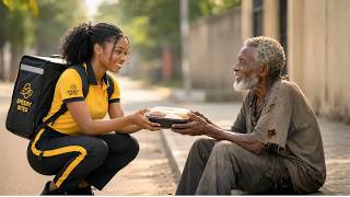 Poor Delivery Girl Bought Food For A Homeless Old Man , Unaware He is The Billionaire CEO