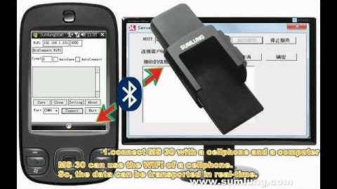 Portable mobile barcode scanner Sumlung ms30 transfer barcode data via wifi.wmv