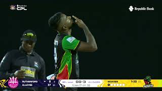 Navin Bidaisee Claims Huge Wicket Of Sherfane Rutherford Cpl 2025