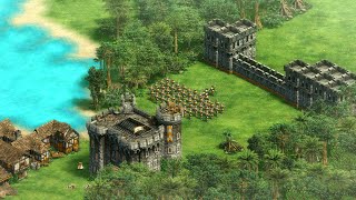 Age of Empires 2 DE  4v4 BLACK FORREST MASSIVE SIEGE | Multiplayer Gameplay