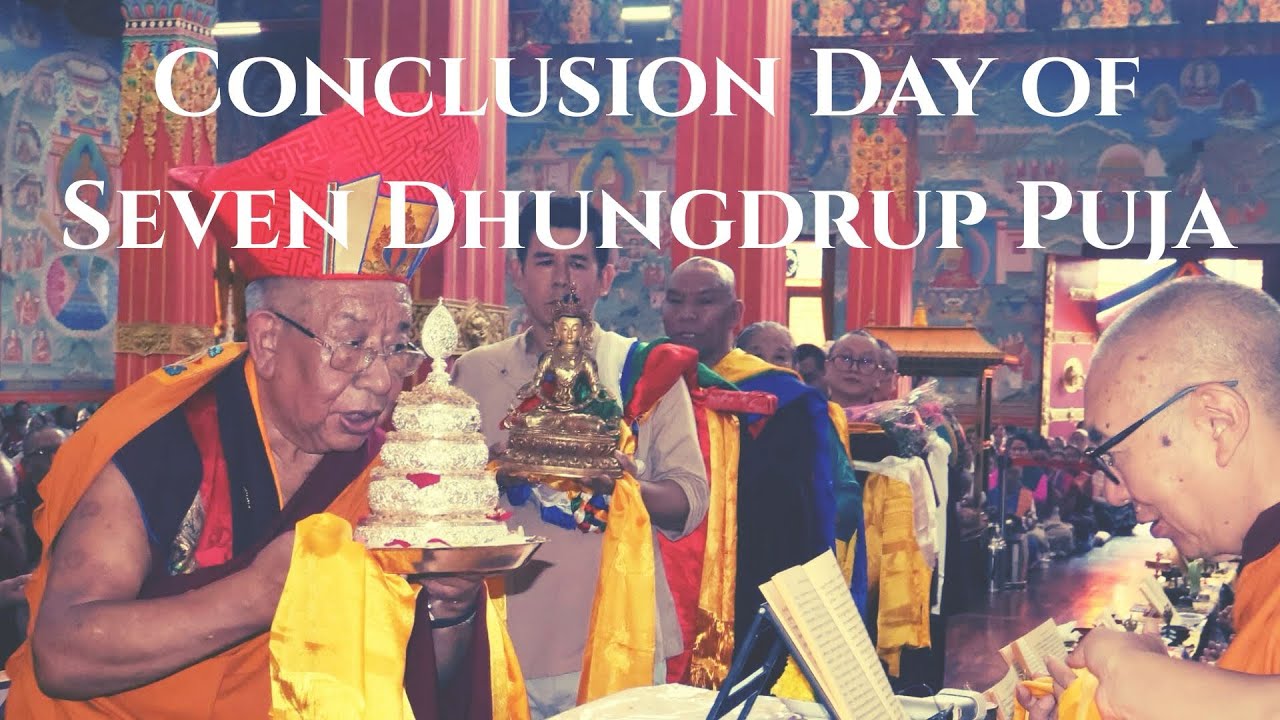 Sherap Gyaltsen Rinpoche made Mandala offering to Shangpa Rinpoche in conclusion of Dhungdrup Puja
