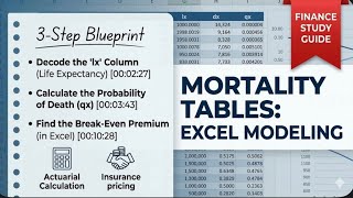 Mortality Table Logic for FRM, Actuarial & Risk Management Exams (excel model)