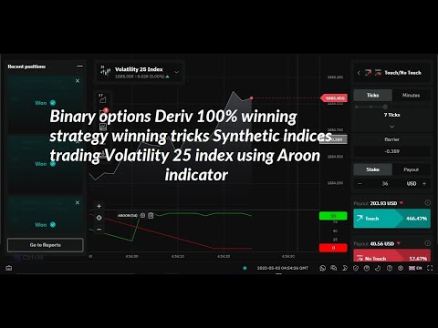Binary options Deriv 100% winning Latest strategy Synthetic indices trading Using Aroon indicator