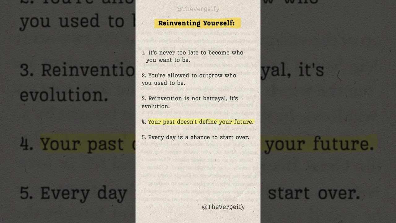 It's Never Too Late to Reinvent Yourself 