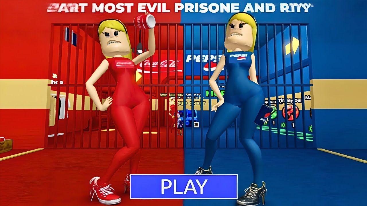 COCA COLA WOMEN VS PEPSI WOMEN BARRY'S PRISON RUN! OBBY ROBLOX 