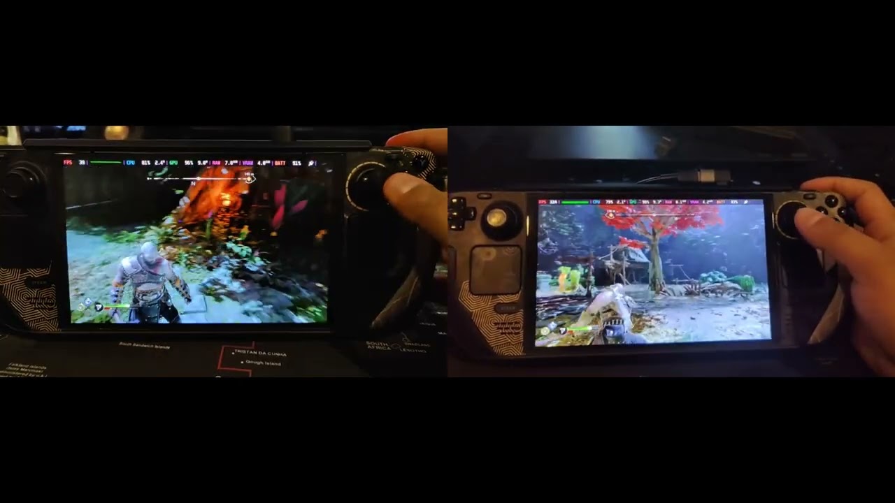 GOW Ragnarok - SteamDeck + LSFG-VK ( LossLess Scaling [FrameGeneration x3] )   Original vs  LSFG