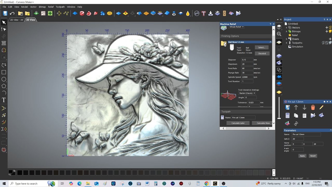 Making a 3D picture relief from a photograph with Carveco Maker Plus