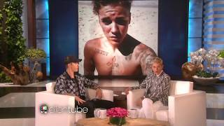Famous Justin Bieber - interview(The Biebs on His Bum The Ellen Show Profile