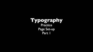 Typography - Part 1: setting up the page