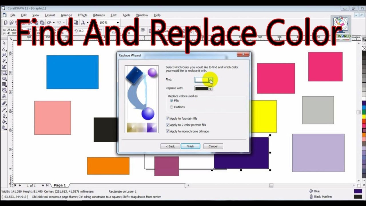 Coreldraw Find And Replace Color In Hindi Lesson 25 YouTube Coreldraw Find And Replace Color In Hindi Lesson 25 YouTube