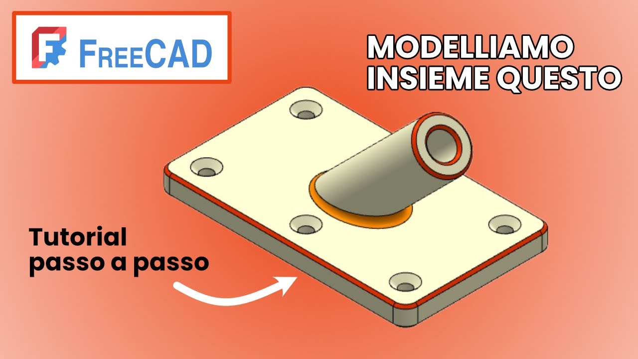 MODELLAZIONE PASSO A PASSO IN FREECAD DI QUESTA PIASTRA DI SUPPORTO