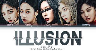 aespa - Illusion (에스파 도깨비불 가사) | KARAOKE 5 members ver. | (Color Coded Lyrics Eng/Rom/Han)