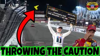 Michael Waltrip literally THROWS the caution flag, Christopher Bell wins All-Star race over Logano