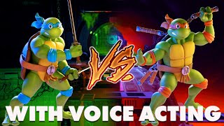 LEONARDO VS MICHELANGELO WITH VOICE ACTING | NICKELODEON ALL STAR BRAWL MODS