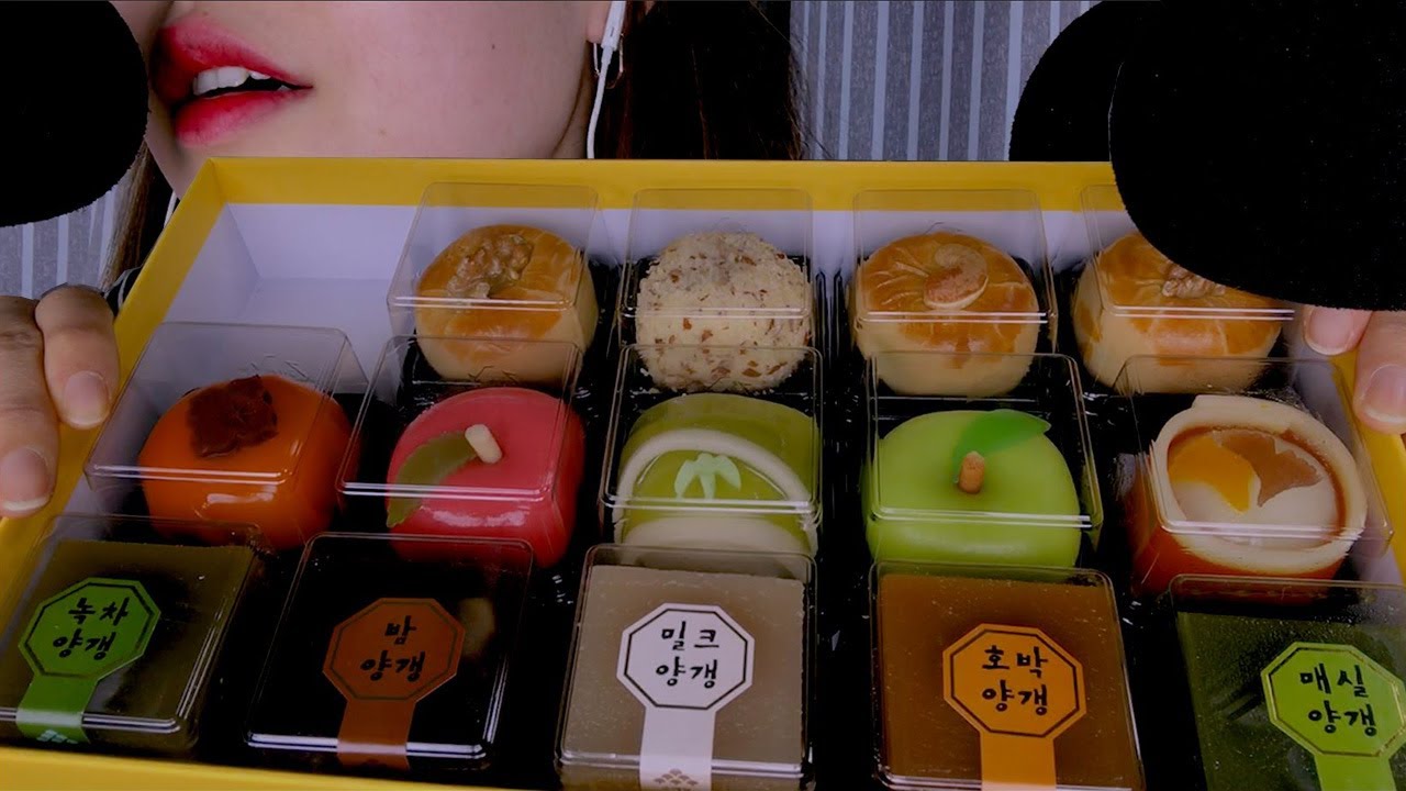 🌺🍰🍡꾸덕&찐덕 알록달록 화과자를 먹어보아요 Flower cake eating sound🌺🍰🍡