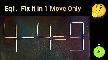 Can you fix this 5 Matchstick Puzzles in 1 Move |Matchstick equation puzzle answer #matchstickpuzzle