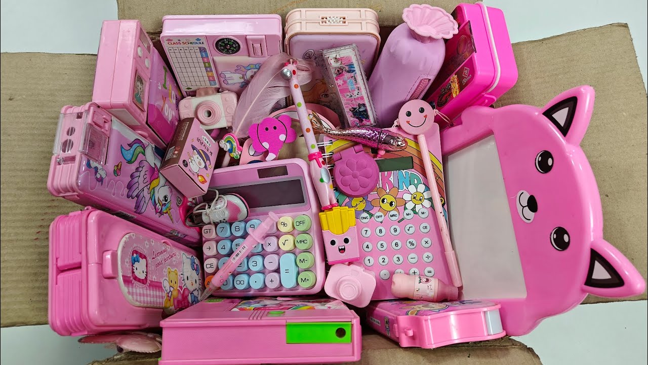 💝Pink Stationery Items, collection of pencil box, 2 in 1 writing board, unicorn toy collection, kit