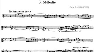 Tchaikovsky  Melodie de Souvenir d'un lieu cher, Op. 42 violin piano accompaniment
