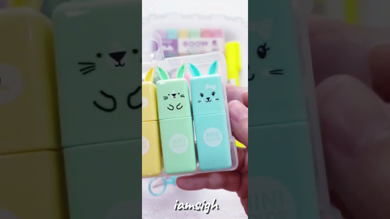 Cute Weird Stationery Platter Highlighters Pastel Neon Octopus