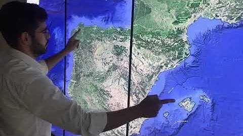 Wold Map on three touch screen array