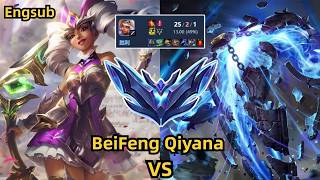 Kills beyond time! BeiFeng Qiyana vs Xerath — Diamond CN Server — Engsub