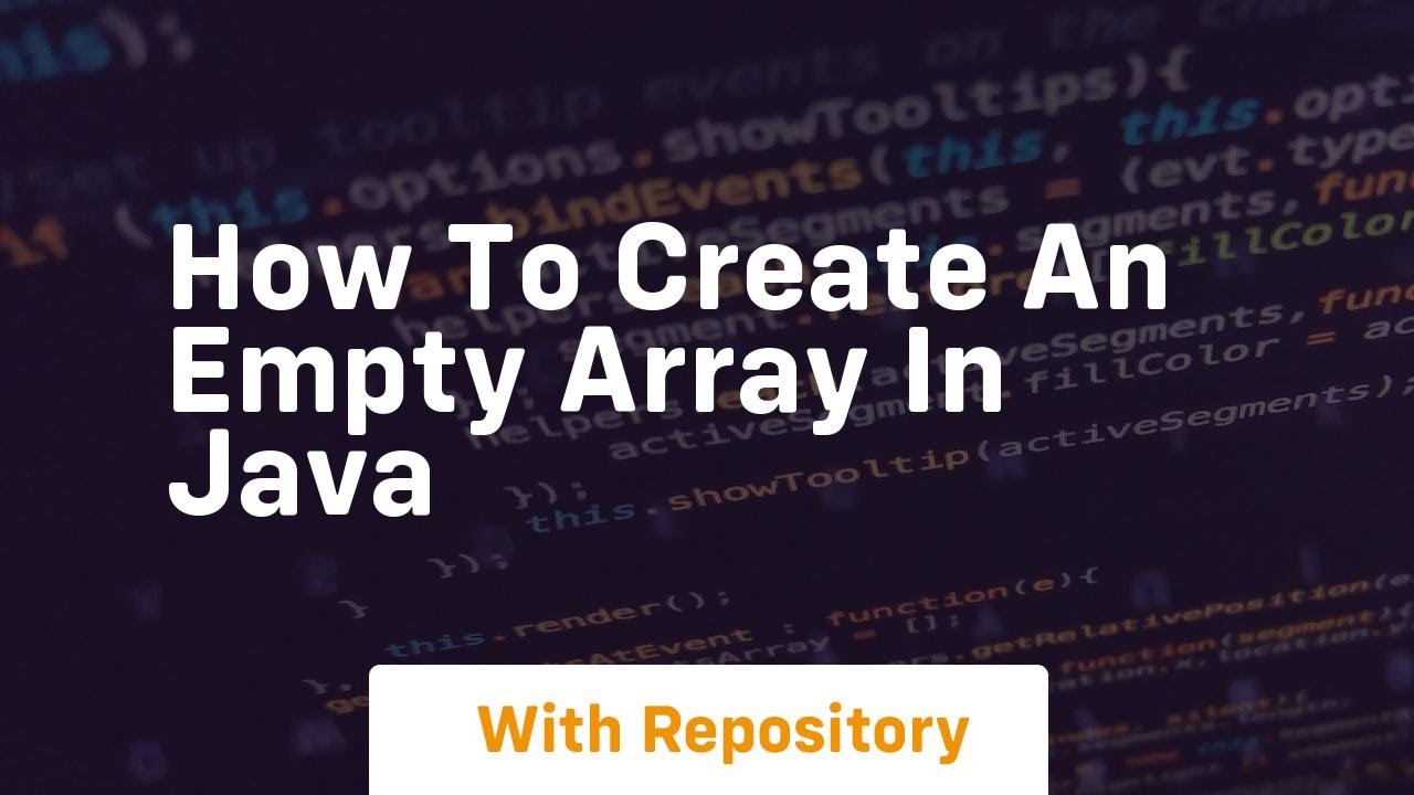 how to create an empty array in java - YouTube