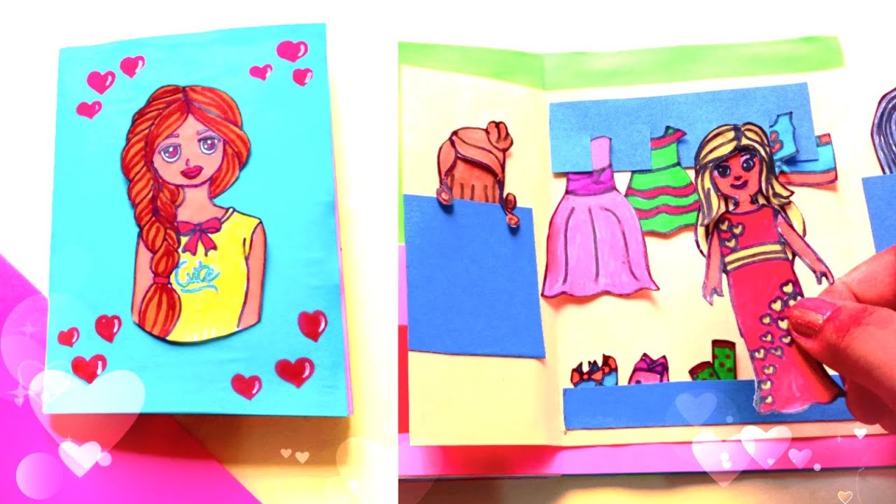 HOW TO MAKE PAPER QUIET BOOK | DIY PAPER  DRESS UP QUIET BOOK | HOW TO MAKE PAPER MAKE UP QUIET BOOK