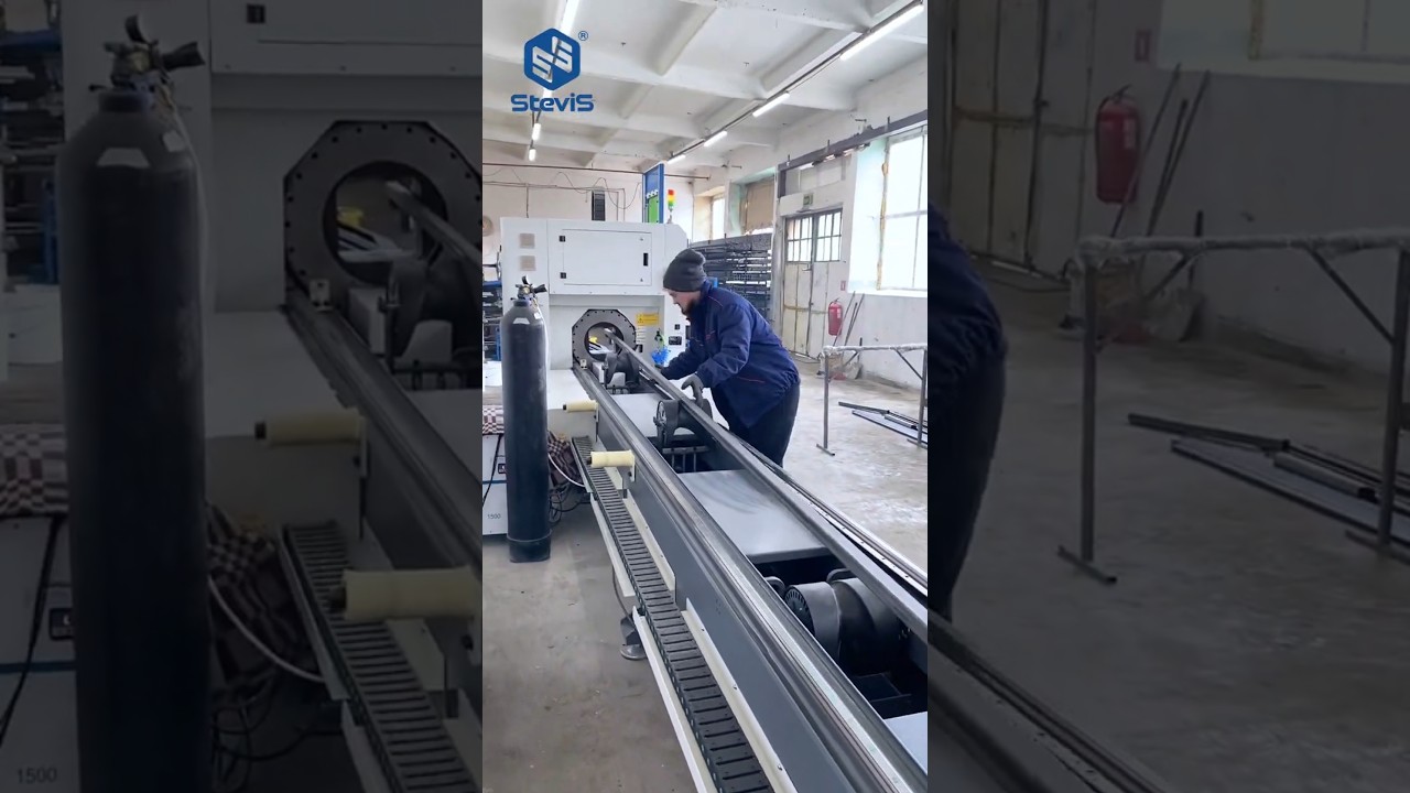 [SteviS Laser] High speed pipe profile laser cutting machine in Bulgarian fitness equipment factory