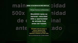 🧐👉 BlockDAG lanza su mainnet: velocidad 500x y oportunidad de entrada final ... #QixNewsCrypto