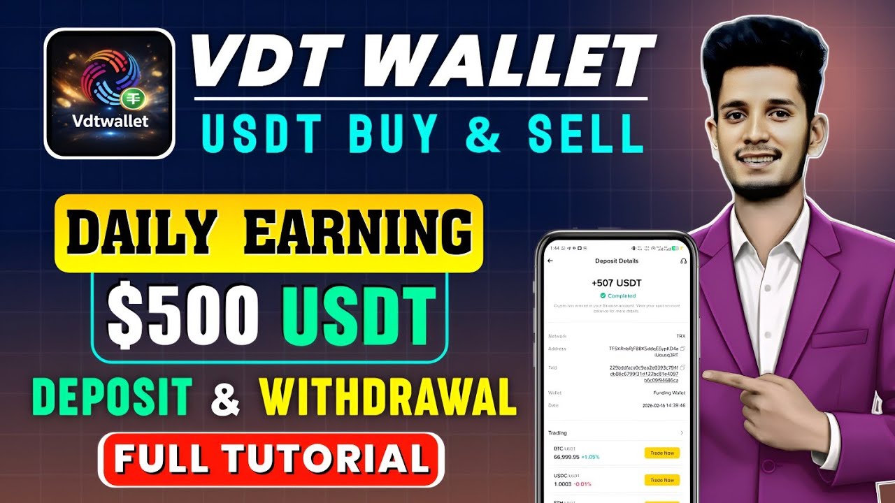 USDT Deposit & Withdraw Earning | VDT Wallet Tutorial Video | How To Deposit & Withdrawal VDTwallet