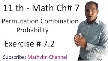 Maths Class 11 Chapter 7 Exercise 7.2 | Permutation Combination and Probability | Factorial Math