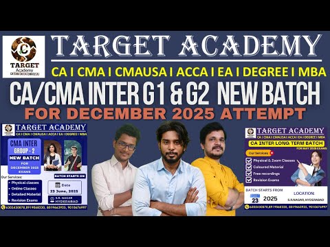 CA_CMA_INTER_GROUP_1&2_NEW_BATCH_INTRODUCTION_LECTURE #tax #exam