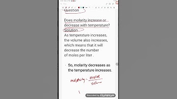 Does molarity increase or decrease with temperature?