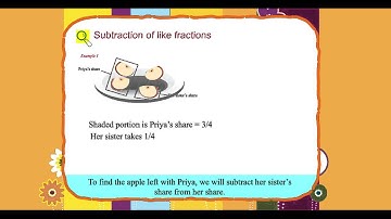 Explore Math Class 3, Unit 08, 08 Subtraction of like fractions