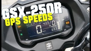 SUZUKI GSX250R GPS SPEEDS + GPS TOP SPEED