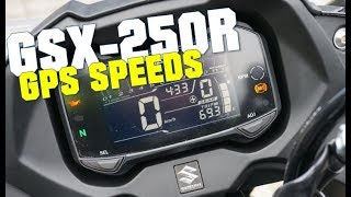 Suzuki GSX250R GPS speeds and GPS top speed