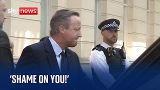 COVID inquiry: Former PM David Cameron heckled after giving evidence