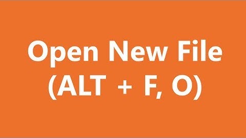 Excel Shortcuts - Open File