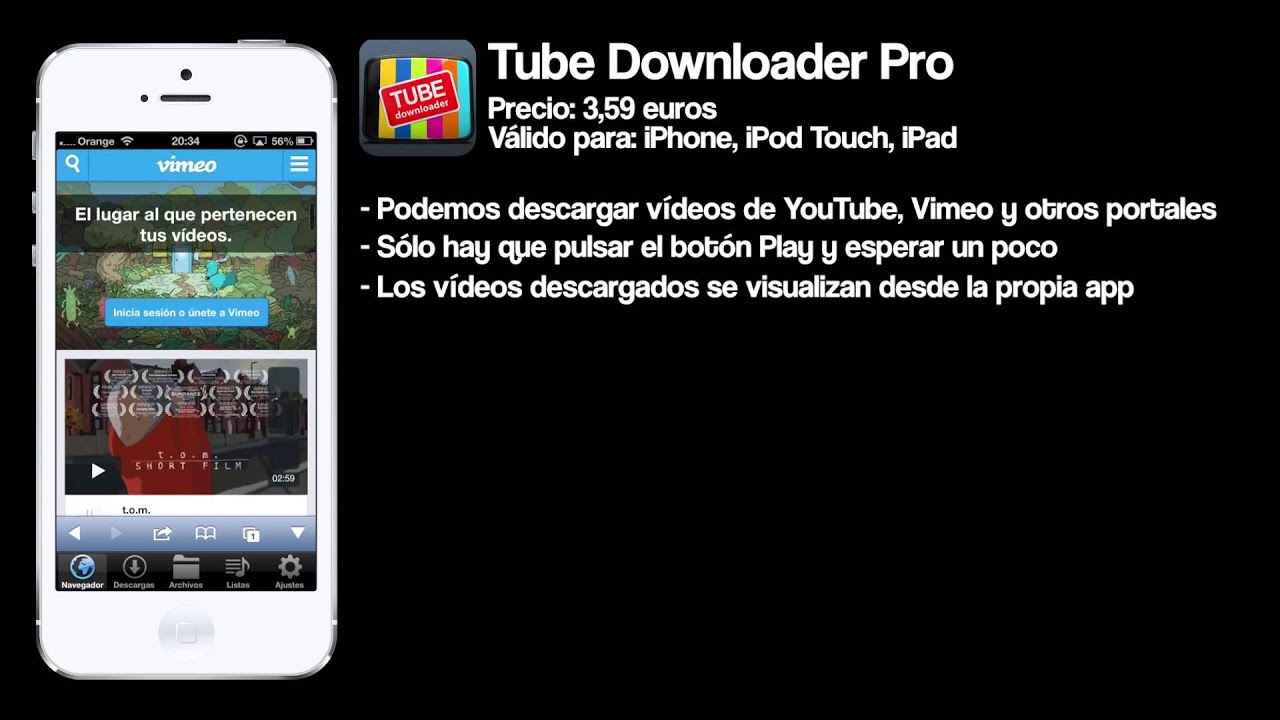 Tube Downloader Pro, descarga vídeos en tu iPhone o iPad