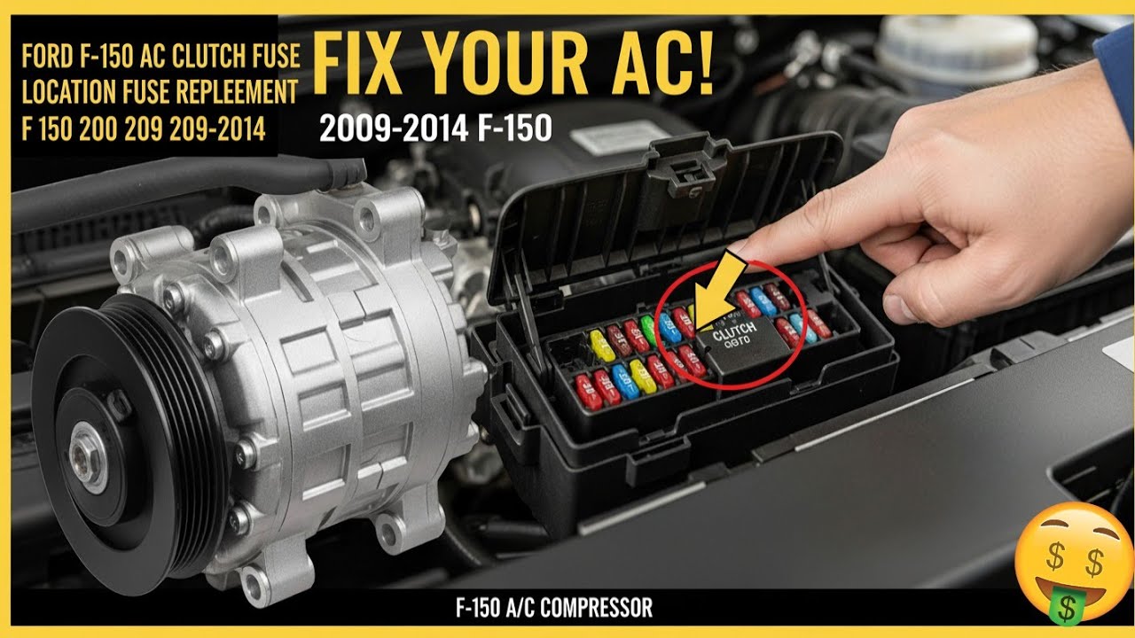 Ford F150 AC clutch relay location under hood