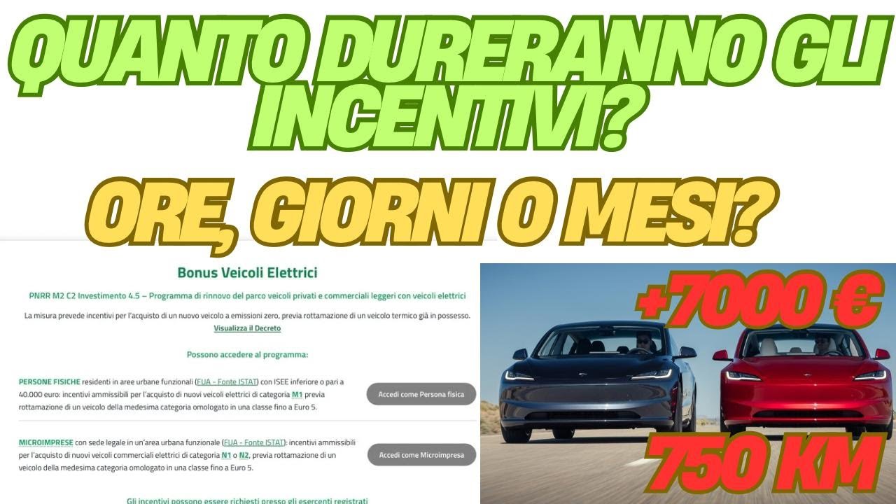 Quanto dureranno gli incentivi 2025? Ore giorni mesi? 