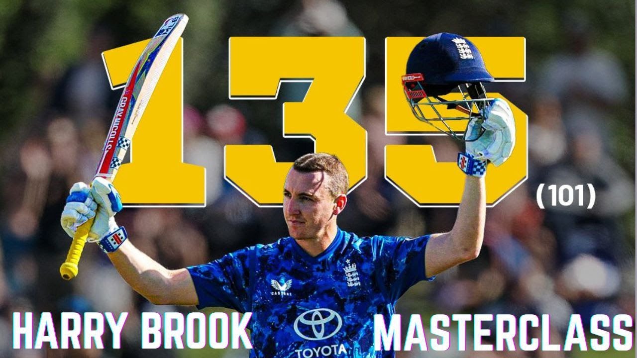 BROOK MASTERCLASS ,Sensational knock of 135 against NZ in ODI, taking his team from 33/5 to 223 👏
