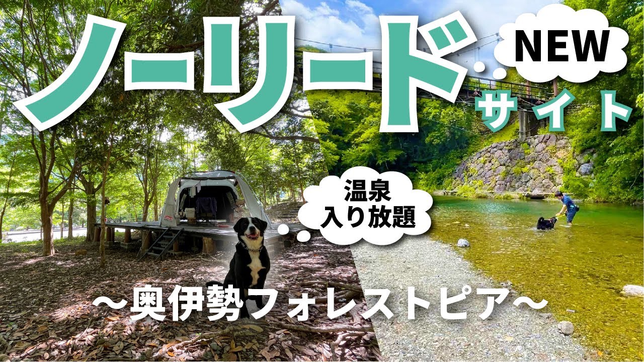 【奥伊勢フォレストピアリバーサイドビレッジ】NEW！500㎡のドッグランサイト！川遊びスポットも【犬連れキャンプ】