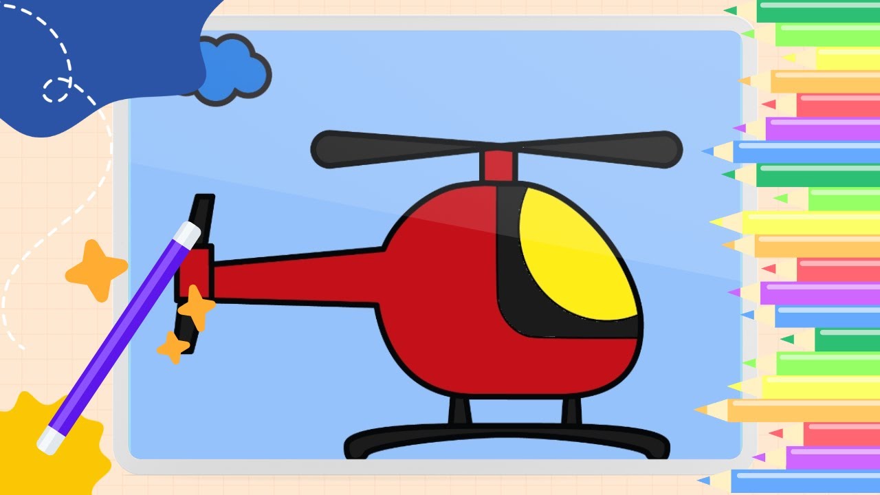 Easy and Fun Coloring Helicopter for Kids and Toddlers! 🚁🎨 🌈  ll Animal Magical Coloring #28