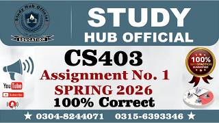 CS403 Assignment 1 Solution Spring 2026 | VU CS403 Assignment 1 Solution