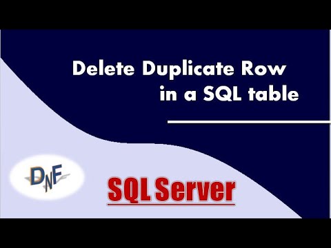 Delete Duplicate Row in a SQL Table | #sql ,#sqlserver ,#database - YouTube