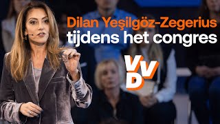 Onze fractievoorzitter Dilan Yeşilgöz-Zegerius tijdens het VVD-congres