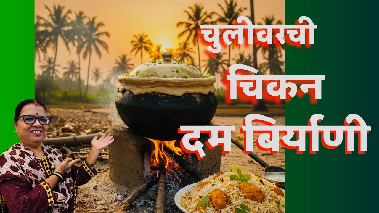 Ep105 | गावरान चवीची चुलीवरची चिकन दम बिर्याणी | Chicken Dum Biryani Recipe | Farm Special Desi 